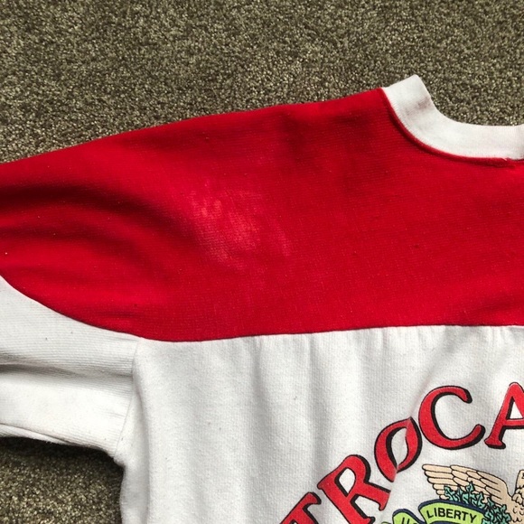 VINTAGE 80’s / 90’s TROCADERO USA FREEDOM LOVE LIBERTY CREWNECK SWEATSHIRT - Picture 7 of 8